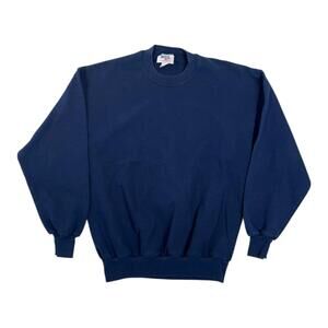 Vintage Locker Line Russell Blue Blank Sweatshirt Mens Large Fleece Crewneck 90s